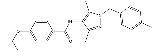 N-[3,5-dimethyl-1-(4-methylbenzyl)-1H-pyrazol-4-yl]-4-isopropoxybenzamide Struktur