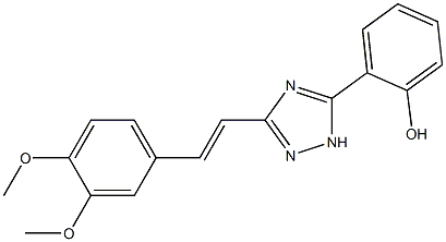 2-{3-[2-(3,4-dimethoxyphenyl)vinyl]-1H-1,2,4-triazol-5-yl}phenol Struktur