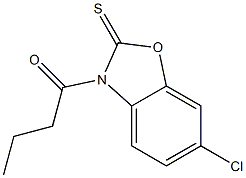 3-butyryl-6-chloro-1,3-benzoxazole-2(3H)-thione Struktur