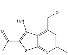 1-[3-amino-4-(methoxymethyl)-6-methylthieno[2,3-b]pyridin-2-yl]ethanone Struktur