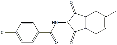 4-chloro-N-(5-methyl-1,3-dioxo-1,3,3a,4,7,7a-hexahydro-2H-isoindol-2-yl)benzamide Struktur