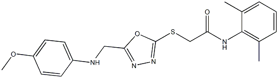 N-(2,6-dimethylphenyl)-2-{[5-({[4-(methyloxy)phenyl]amino}methyl)-1,3,4-oxadiazol-2-yl]sulfanyl}acetamide Struktur