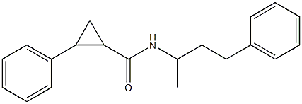 N-(1-methyl-3-phenylpropyl)-2-phenylcyclopropanecarboxamide Struktur