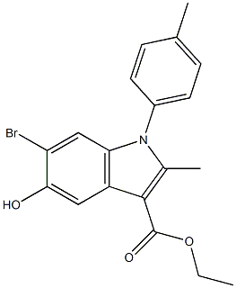 ethyl 6-bromo-5-hydroxy-2-methyl-1-(4-methylphenyl)-1H-indole-3-carboxylate Struktur