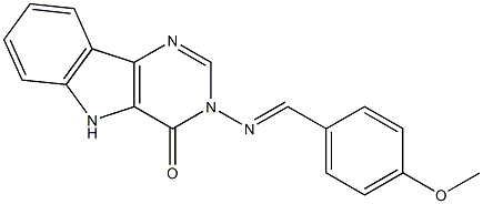 3-[(4-methoxybenzylidene)amino]-3,5-dihydro-4H-pyrimido[5,4-b]indol-4-one Struktur