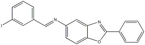 N-(3-iodobenzylidene)-N-(2-phenyl-1,3-benzoxazol-5-yl)amine Struktur