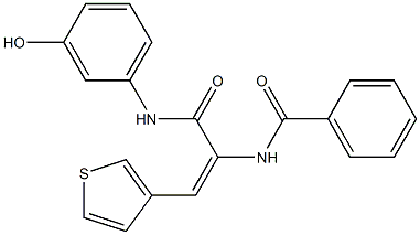 N-[1-[(3-hydroxyanilino)carbonyl]-2-(3-thienyl)vinyl]benzamide Struktur