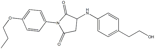 3-[4-(2-hydroxyethyl)anilino]-1-(4-propoxyphenyl)-2,5-pyrrolidinedione Struktur