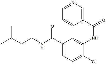 N-{2-chloro-5-[(isopentylamino)carbonyl]phenyl}nicotinamide Struktur