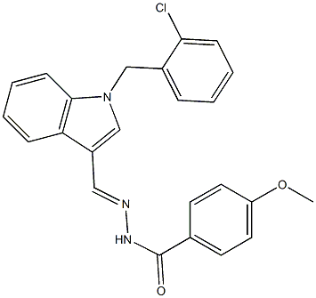 N'-{[1-(2-chlorobenzyl)-1H-indol-3-yl]methylene}-4-methoxybenzohydrazide Struktur