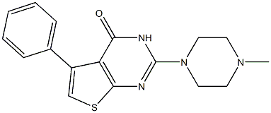 2-(4-methyl-1-piperazinyl)-5-phenylthieno[2,3-d]pyrimidin-4(3H)-one Struktur