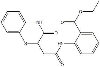 ethyl 2-{[(3-oxo-3,4-dihydro-2H-1,4-benzothiazin-2-yl)acetyl]amino}benzoate Struktur