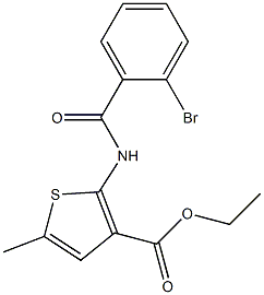 ethyl 2-[(2-bromobenzoyl)amino]-5-methyl-3-thiophenecarboxylate Struktur