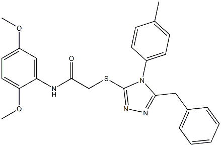 2-{[5-benzyl-4-(4-methylphenyl)-4H-1,2,4-triazol-3-yl]sulfanyl}-N-(2,5-dimethoxyphenyl)acetamide Struktur