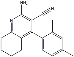 2-amino-4-(2,4-dimethylphenyl)-5,6,7,8-tetrahydro-3-quinolinecarbonitrile Struktur