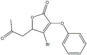 4-bromo-5-(2-oxopropyl)-3-phenoxy-2(5H)-furanone Struktur