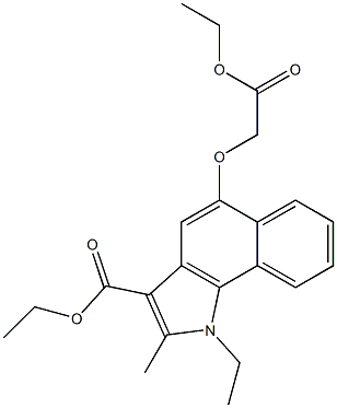 ethyl 5-(2-ethoxy-2-oxoethoxy)-1-ethyl-2-methyl-1H-benzo[g]indole-3-carboxylate Struktur