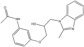 N-{3-[2-hydroxy-3-(2-methyl-1H-benzimidazol-1-yl)propoxy]phenyl}acetamide Struktur