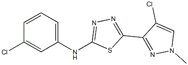 5-(4-chloro-1-methyl-1H-pyrazol-3-yl)-N-(3-chlorophenyl)-1,3,4-thiadiazol-2-amine Struktur