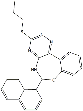 6-(1-naphthyl)-3-(propylsulfanyl)-5,6-dihydro[1,2,4]triazino[5,6-d][1,3]benzoxazepine Struktur