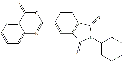 2-cyclohexyl-5-(4-oxo-4H-3,1-benzoxazin-2-yl)-1H-isoindole-1,3(2H)-dione Struktur