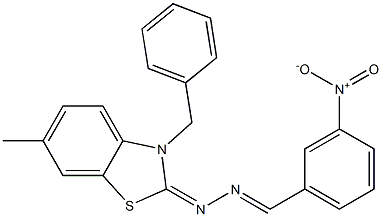 3-nitrobenzaldehyde (3-benzyl-6-methyl-1,3-benzothiazol-2(3H)-ylidene)hydrazone Struktur