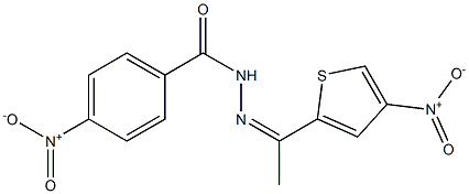 4-nitro-N'-(1-{4-nitro-2-thienyl}ethylidene)benzohydrazide Struktur