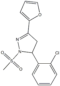 5-(2-chlorophenyl)-3-(2-furyl)-1-(methylsulfonyl)-4,5-dihydro-1H-pyrazole Struktur