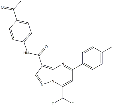 N-(4-acetylphenyl)-7-(difluoromethyl)-5-(4-methylphenyl)pyrazolo[1,5-a]pyrimidine-3-carboxamide Struktur