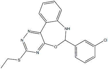 6-(3-chlorophenyl)-3-(ethylsulfanyl)-6,7-dihydro[1,2,4]triazino[5,6-d][3,1]benzoxazepine Struktur