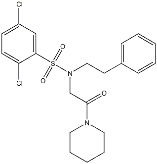 2,5-dichloro-N-(2-oxo-2-piperidin-1-ylethyl)-N-(2-phenylethyl)benzenesulfonamide Struktur