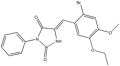 5-(2-bromo-5-ethoxy-4-methoxybenzylidene)-3-phenylimidazolidine-2,4-dione Struktur