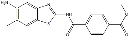 methyl 4-{[(5-amino-6-methyl-1,3-benzothiazol-2-yl)amino]carbonyl}benzoate Struktur