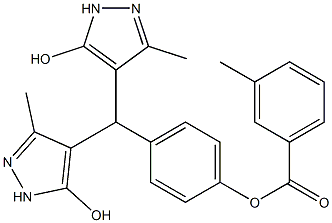 4-[bis(5-hydroxy-3-methyl-1H-pyrazol-4-yl)methyl]phenyl 3-methylbenzoate Struktur