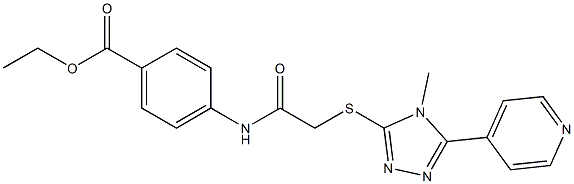 ethyl 4-[({[4-methyl-5-(4-pyridinyl)-4H-1,2,4-triazol-3-yl]sulfanyl}acetyl)amino]benzoate Struktur