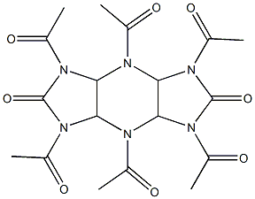 1,3,4,5,7,8-hexaacetyloctahydrodiimidazo[4,5-b:4,5-e]pyrazine-2,6(1H,3H)-dione Struktur