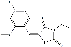 5-(2,4-dimethoxybenzylidene)-3-ethyl-2-thioxo-1,3-thiazolidin-4-one Struktur