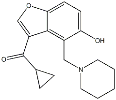 cyclopropyl[5-hydroxy-4-(1-piperidinylmethyl)-1-benzofuran-3-yl]methanone Struktur