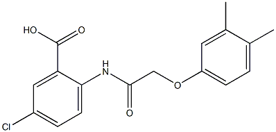 5-chloro-2-{[(3,4-dimethylphenoxy)acetyl]amino}benzoic acid Struktur