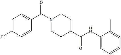 1-(4-fluorobenzoyl)-N-(2-methylphenyl)-4-piperidinecarboxamide Struktur