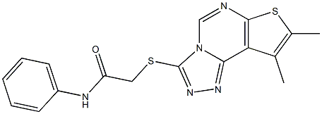 2-[(8,9-dimethylthieno[3,2-e][1,2,4]triazolo[4,3-c]pyrimidin-3-yl)sulfanyl]-N-phenylacetamide Struktur