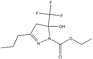 ethyl 5-hydroxy-3-propyl-5-(trifluoromethyl)-4,5-dihydro-1H-pyrazole-1-carboxylate Struktur