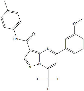 5-[3-(methyloxy)phenyl]-N-(4-methylphenyl)-7-(trifluoromethyl)pyrazolo[1,5-a]pyrimidine-3-carboxamide Struktur