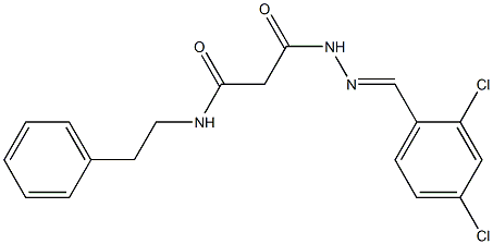 3-[2-(2,4-dichlorobenzylidene)hydrazino]-3-oxo-N-(2-phenylethyl)propanamide Struktur