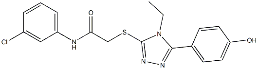 N-(3-chlorophenyl)-2-{[4-ethyl-5-(4-hydroxyphenyl)-4H-1,2,4-triazol-3-yl]sulfanyl}acetamide Struktur