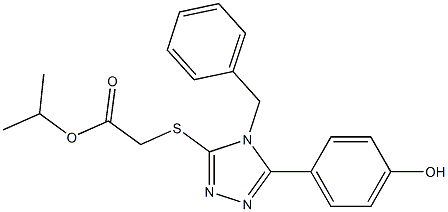 isopropyl {[4-benzyl-5-(4-hydroxyphenyl)-4H-1,2,4-triazol-3-yl]sulfanyl}acetate Struktur