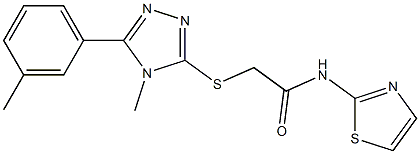 2-{[4-methyl-5-(3-methylphenyl)-4H-1,2,4-triazol-3-yl]sulfanyl}-N-(1,3-thiazol-2-yl)acetamide Struktur