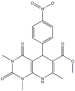 methyl 5-{4-nitrophenyl}-1,3,7-trimethyl-2,4-dioxo-1,2,3,4,5,8-hexahydropyrido[2,3-d]pyrimidine-6-carboxylate Struktur