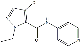 4-chloro-1-ethyl-N-(4-pyridinyl)-1H-pyrazole-5-carboxamide Struktur