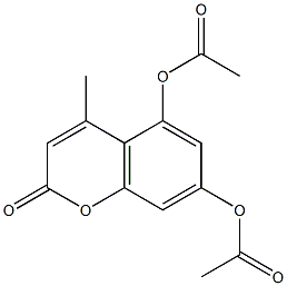 5-(acetyloxy)-4-methyl-2-oxo-2H-chromen-7-yl acetate Struktur